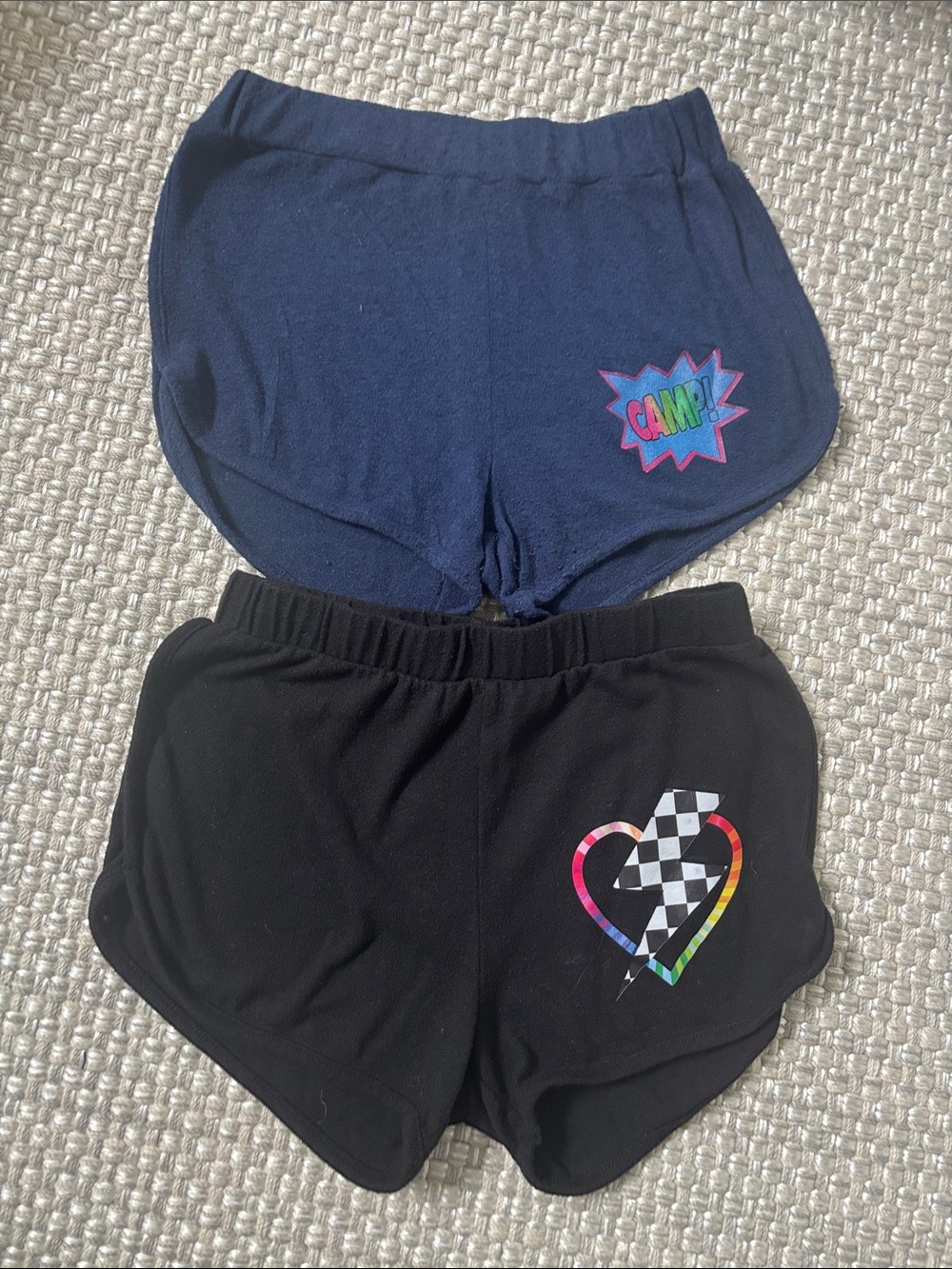 Rock Candy girls Navy and Black Graphic Lounge Shorts